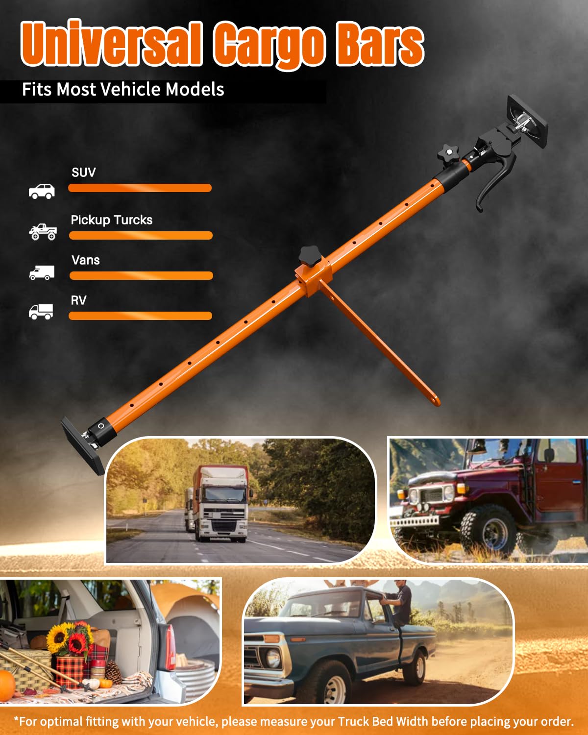 Holothurian cargo bar with non-slip TPR pads ensures stability on uneven surfaces.