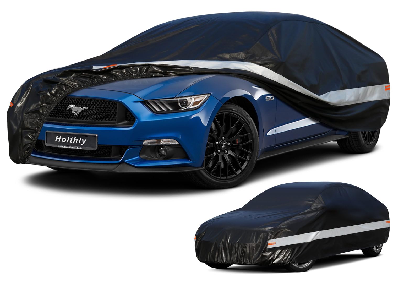 Holthly 10-Layer Coupe Cover offering waterproof protection for Ford Mustang.