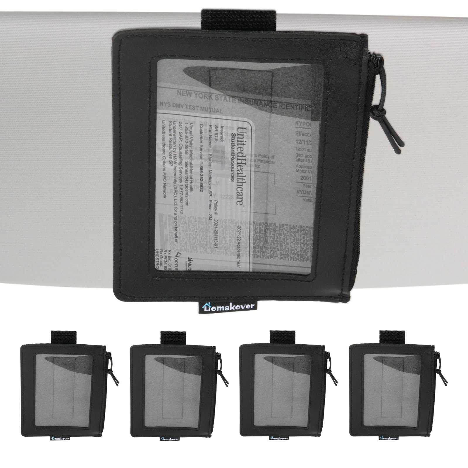 Homakover visor card holder with adjustable elastic band secures documents.