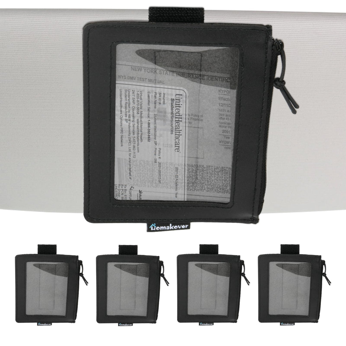 Homakover visor card holder with adjustable elastic band secures documents.