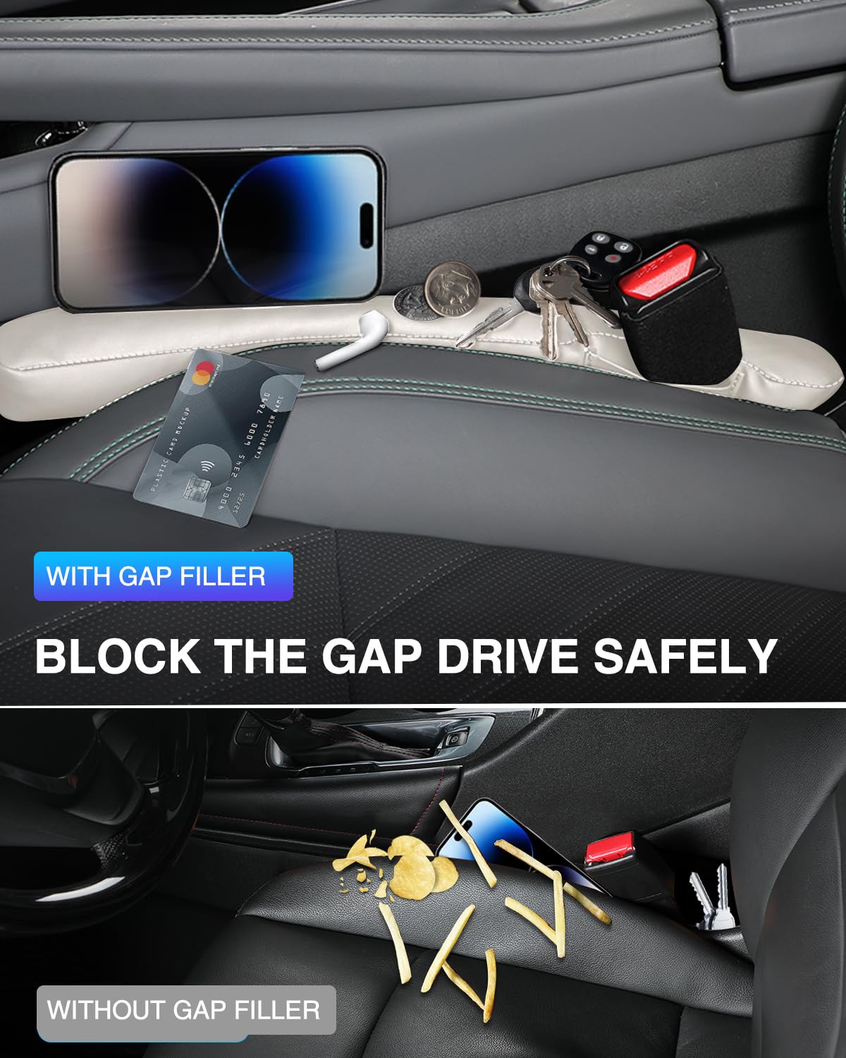 Homaupt Leather Seat Gap Filler 18 inch length designed to fit most gaps