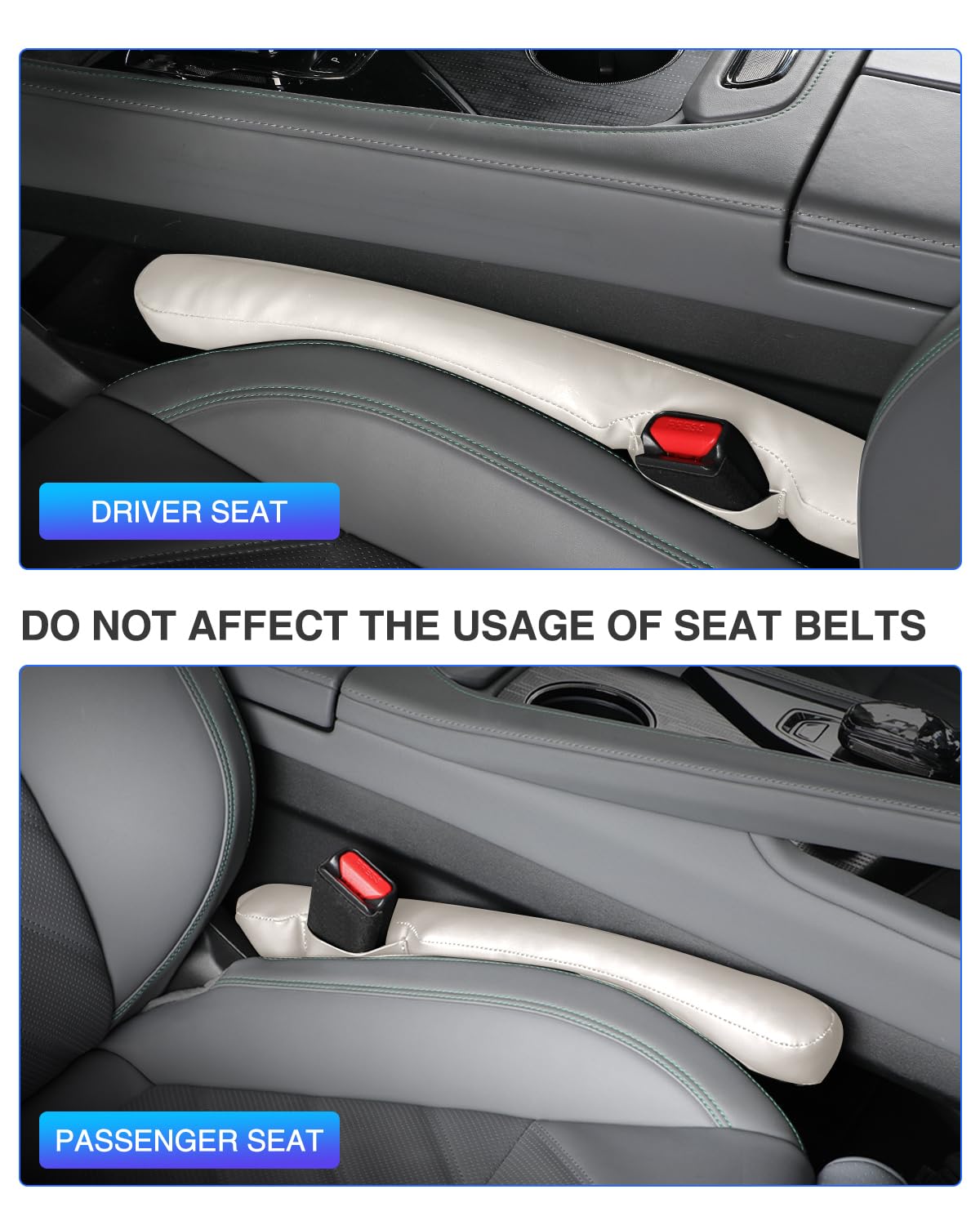 Homaupt Leather Seat Gap Filler two pack universal fit for vehicle interiors