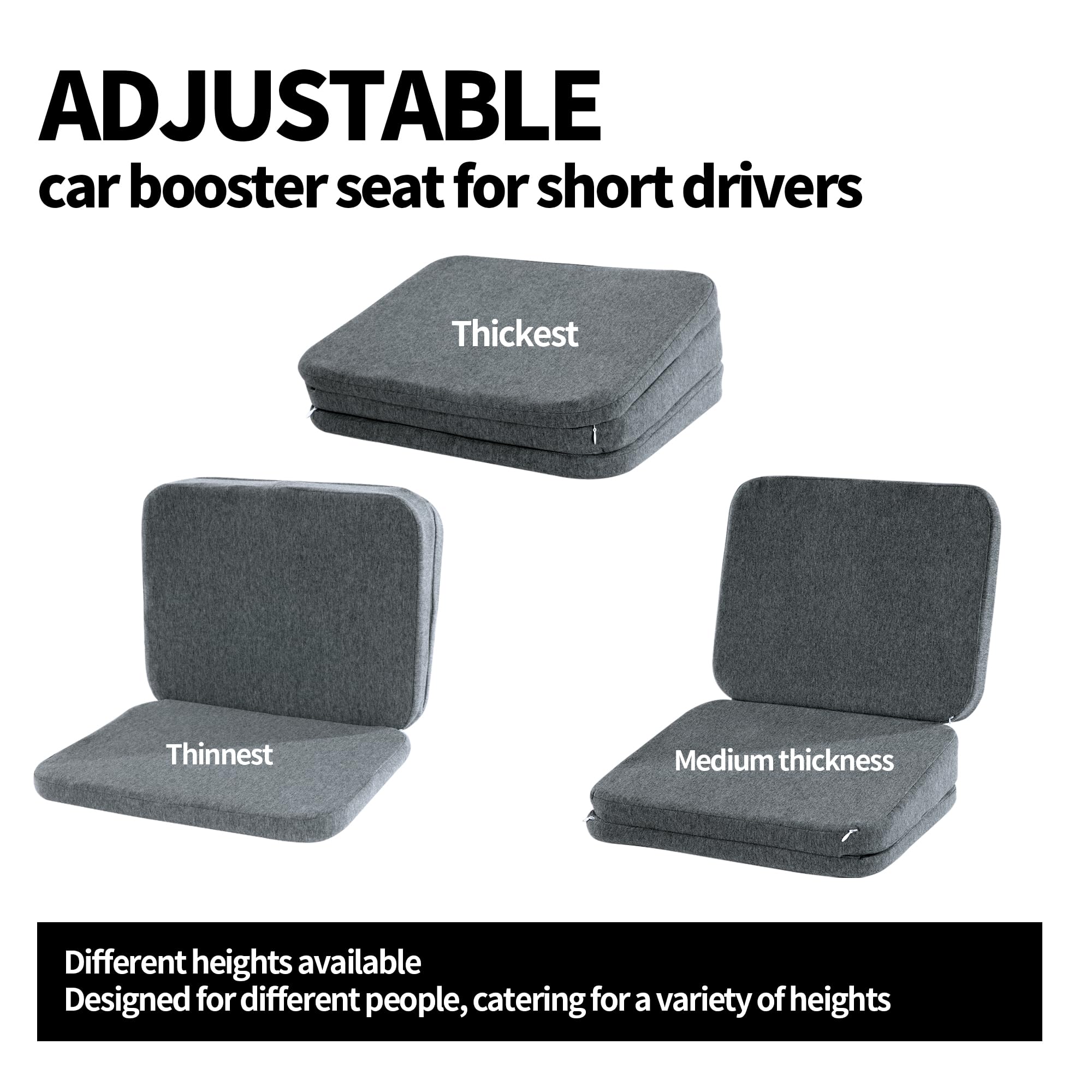 HOMBYS car seat cushion with ergonomic design supports legs and back for comfortable drives.