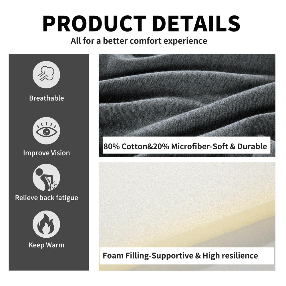 HOMBYS grey car seat cushion complements interior while providing soft, breathable comfort.