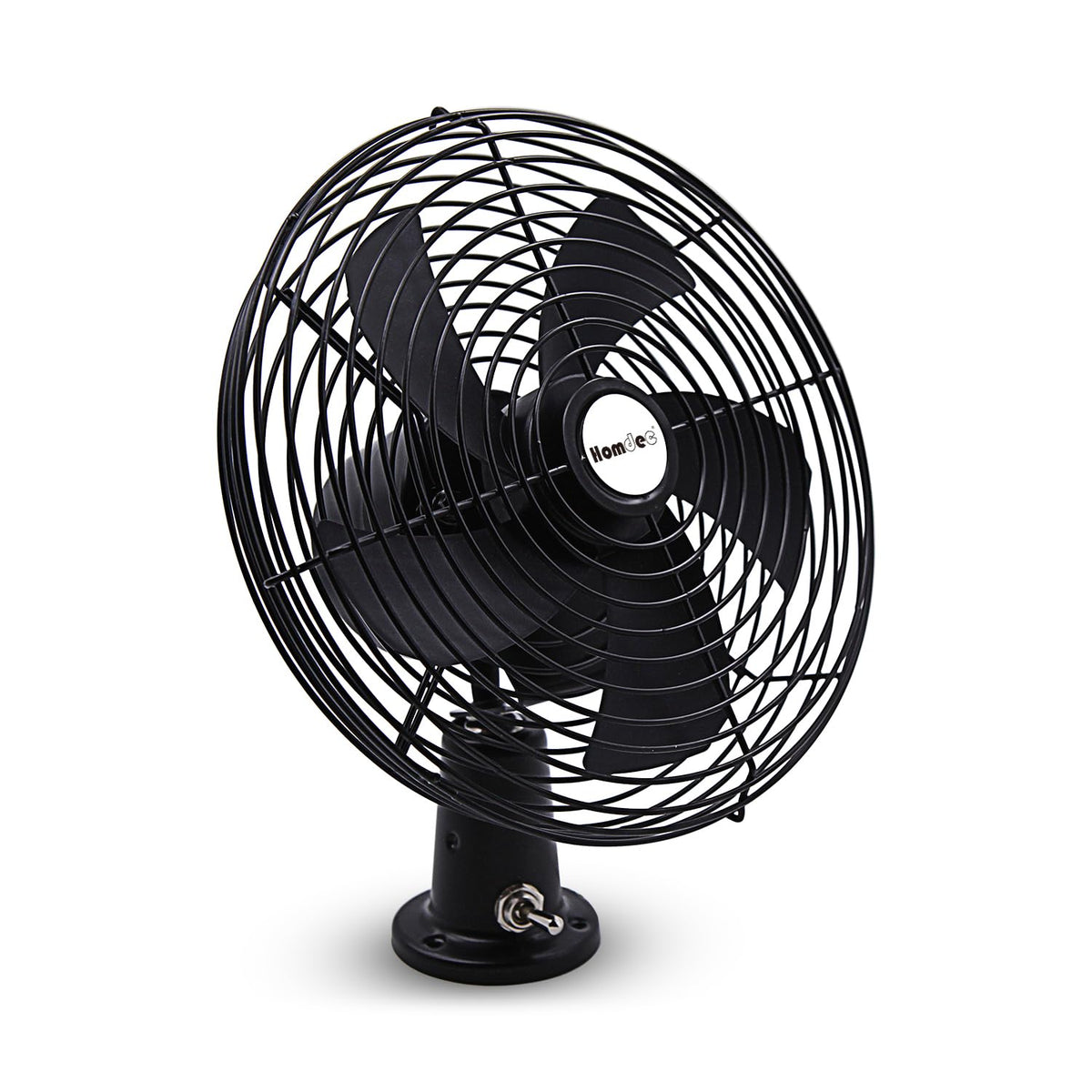 Homdec 12V RV cooling fan, 8-3/4 inch, improves cabin airflow.