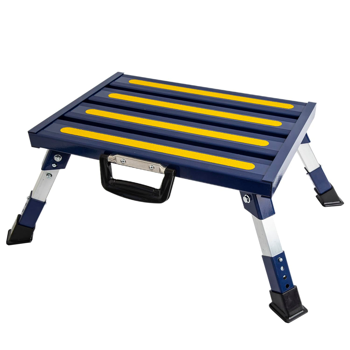 Homeon Wheels RV step-stool folding platform for easy access and compact storage.