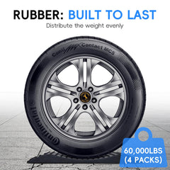 Homeon Wheels Tire Saver Ramps measure 17in by 8.7in by 2.3in for versatile tire fit.