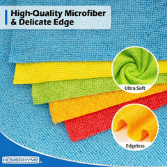 HOMERHYME microfiber cloth with high absorbent weave for quick cleanup