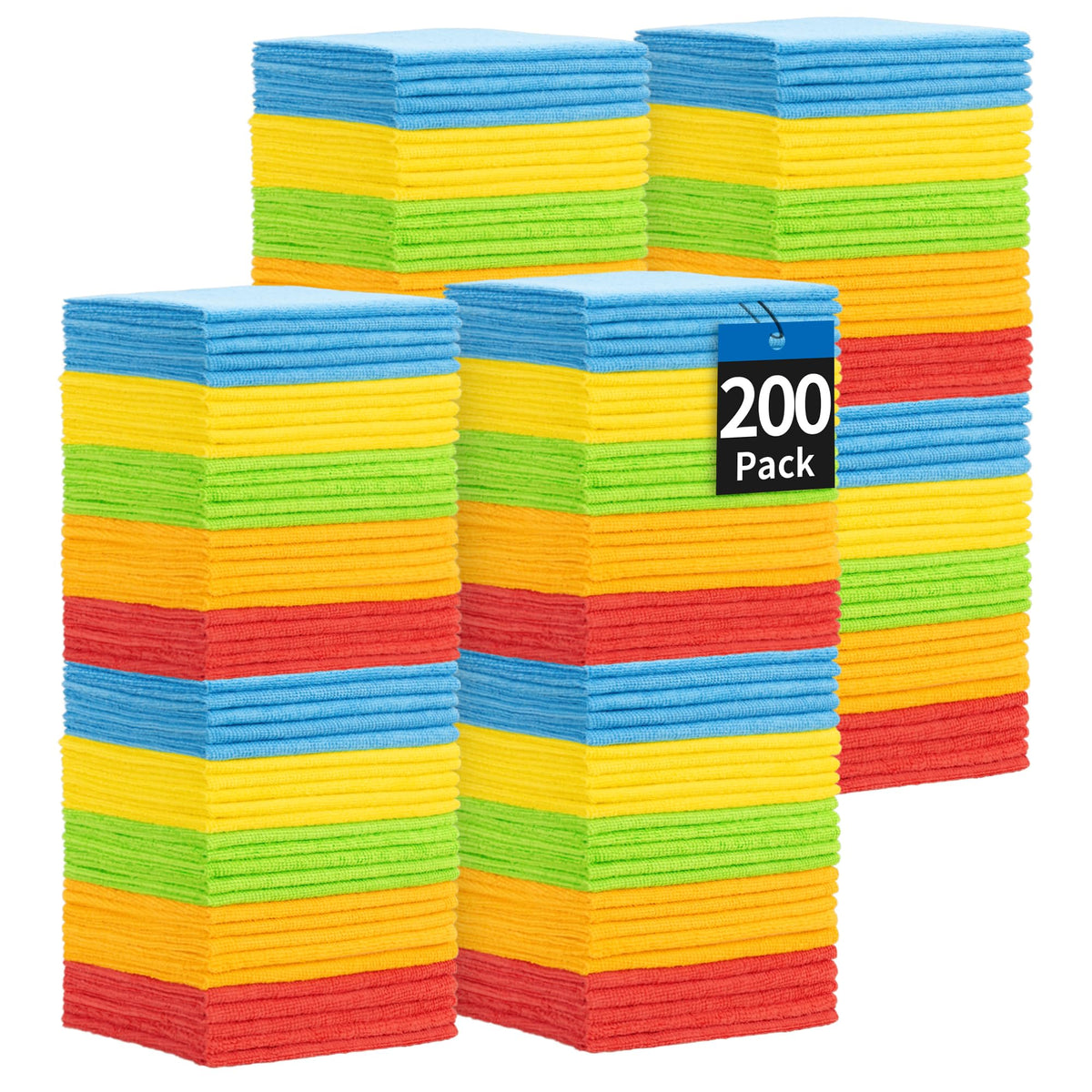 HOMERHYME microfiber cloth 200-pack for scratch-free surfaces during cleaning