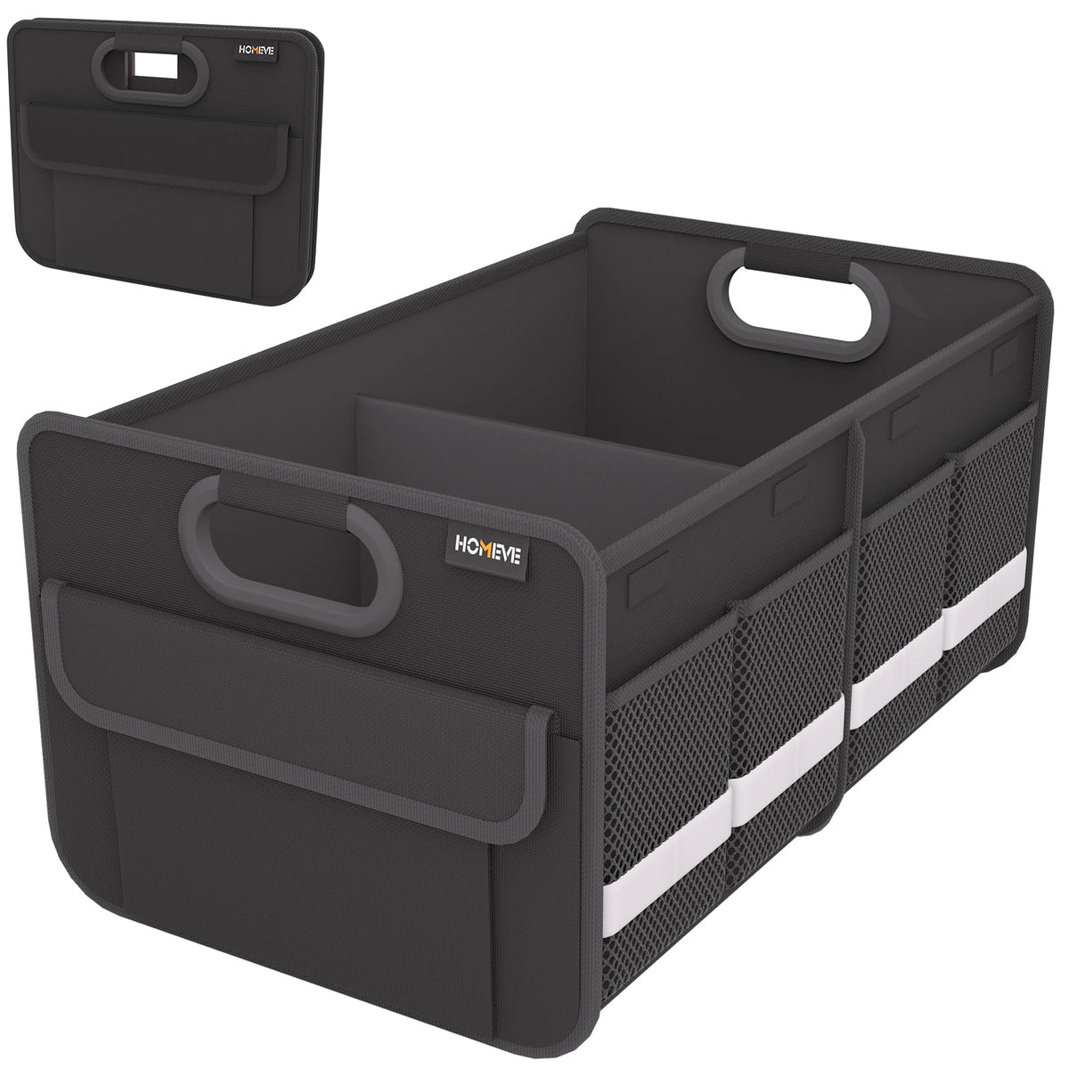Homeve trunk organizer folded compactly for storage.