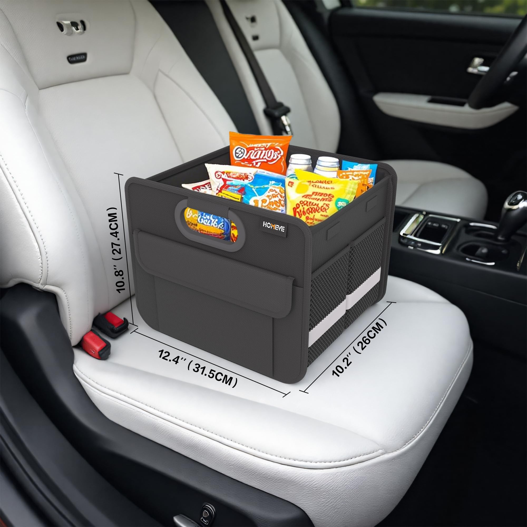 Homeve trunk organizer mesh pockets hold small items securely.