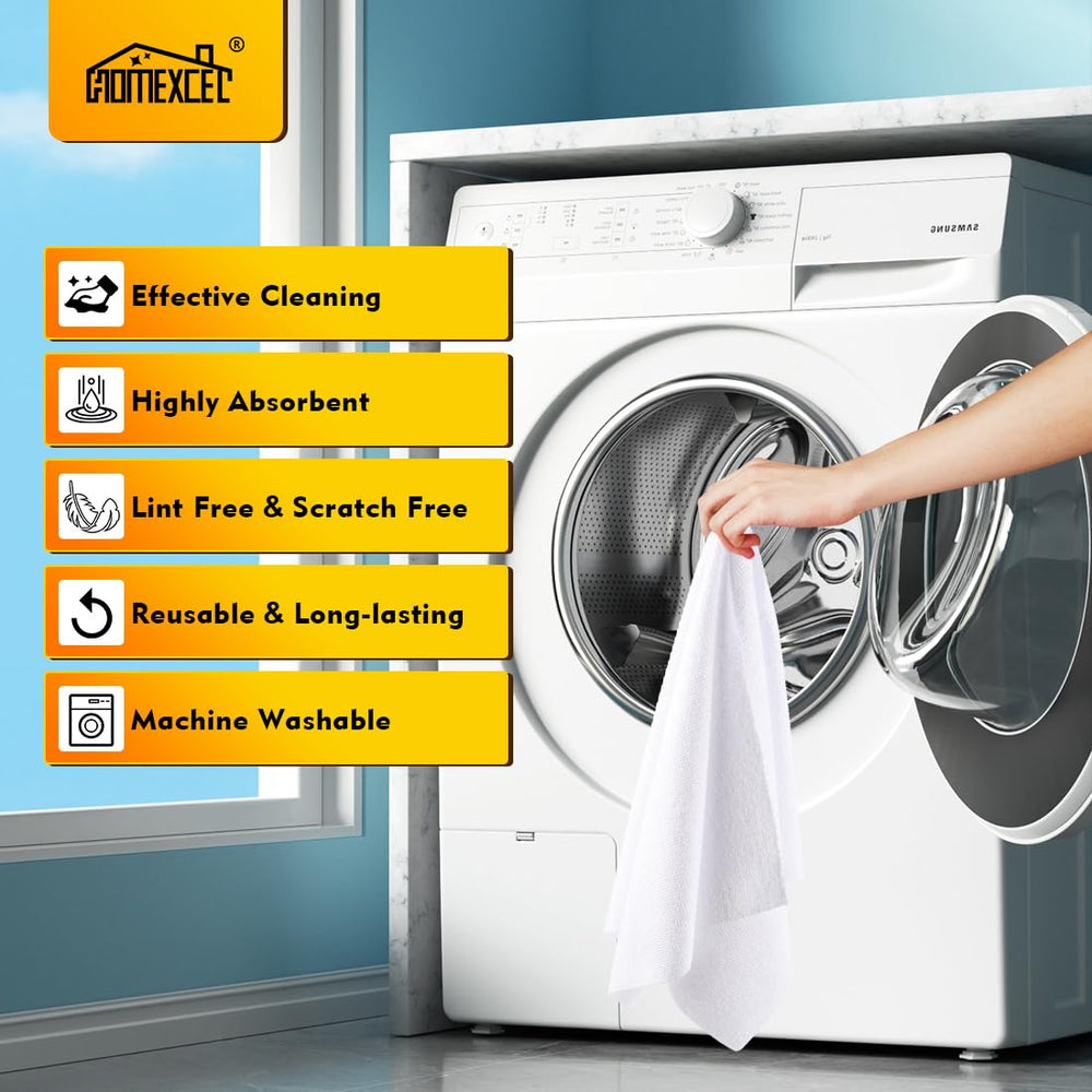 HOMEXCEL 100-pack cleaning rags for versatile everyday use