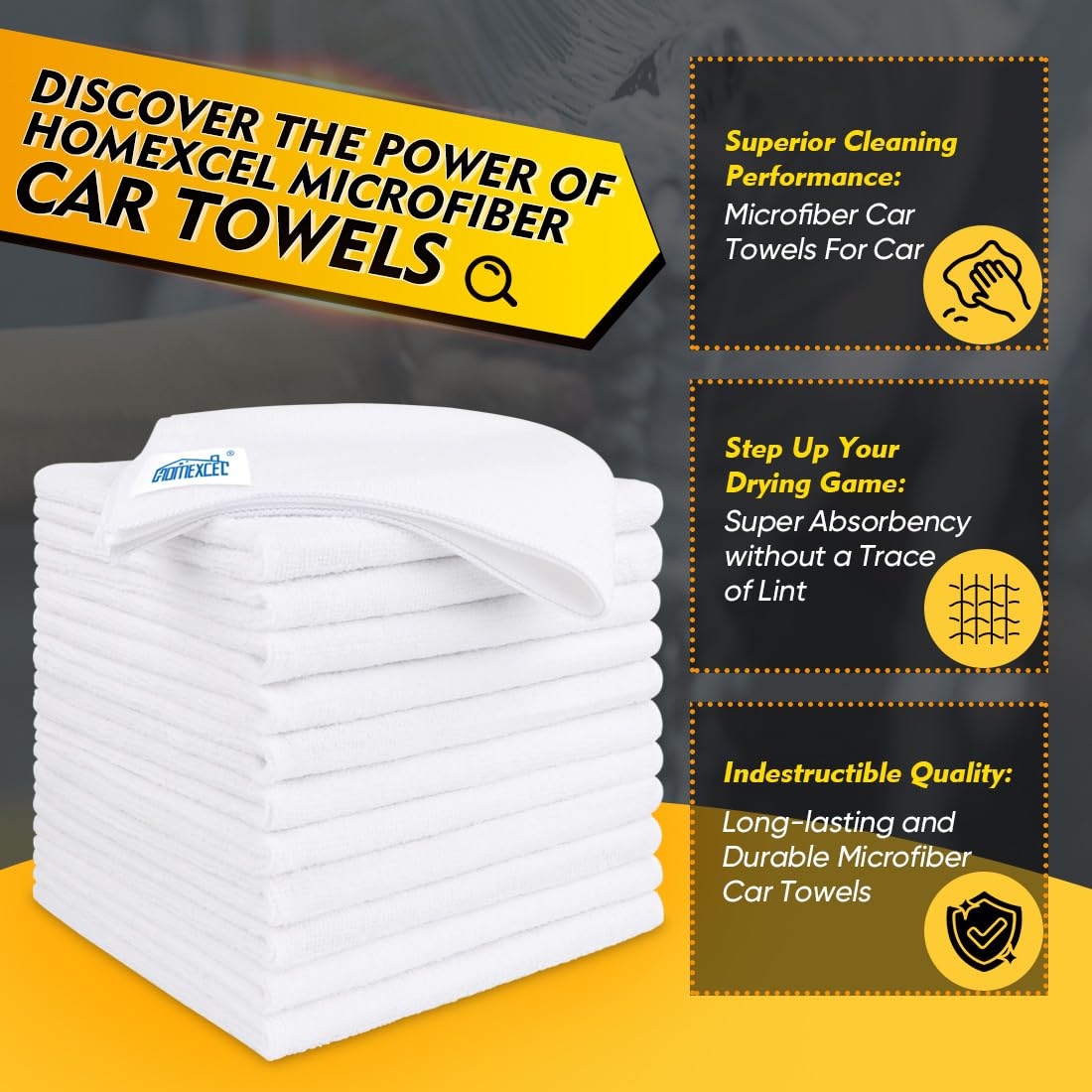 HOMEXCEL car exterior cleaning cloth absorbs dirt without scratching.