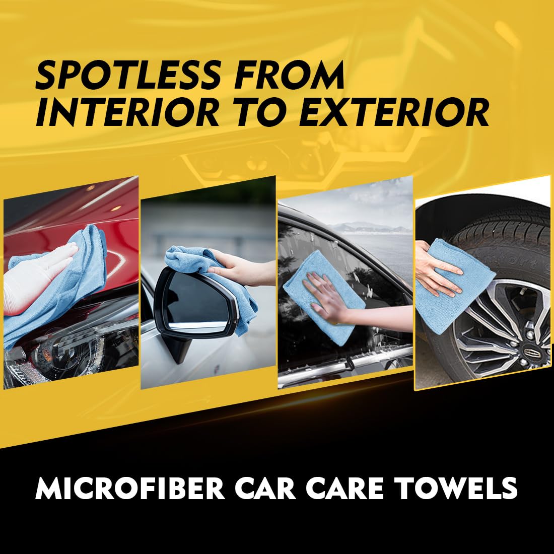 HOMEXCEL drying microfiber towel for rapid water pickup and streak-free finish.