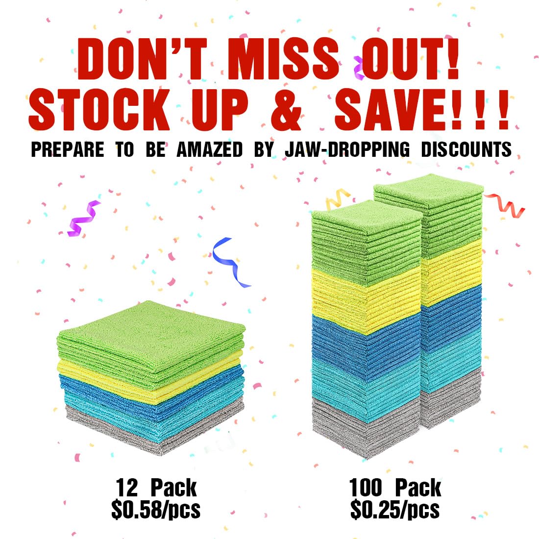 HOMEXCEL quick-dry microfiber cloth, dries fast after spills.