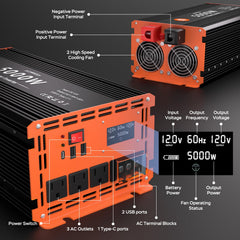 Homkeep inverter with four outlets powers multiple devices on the go.