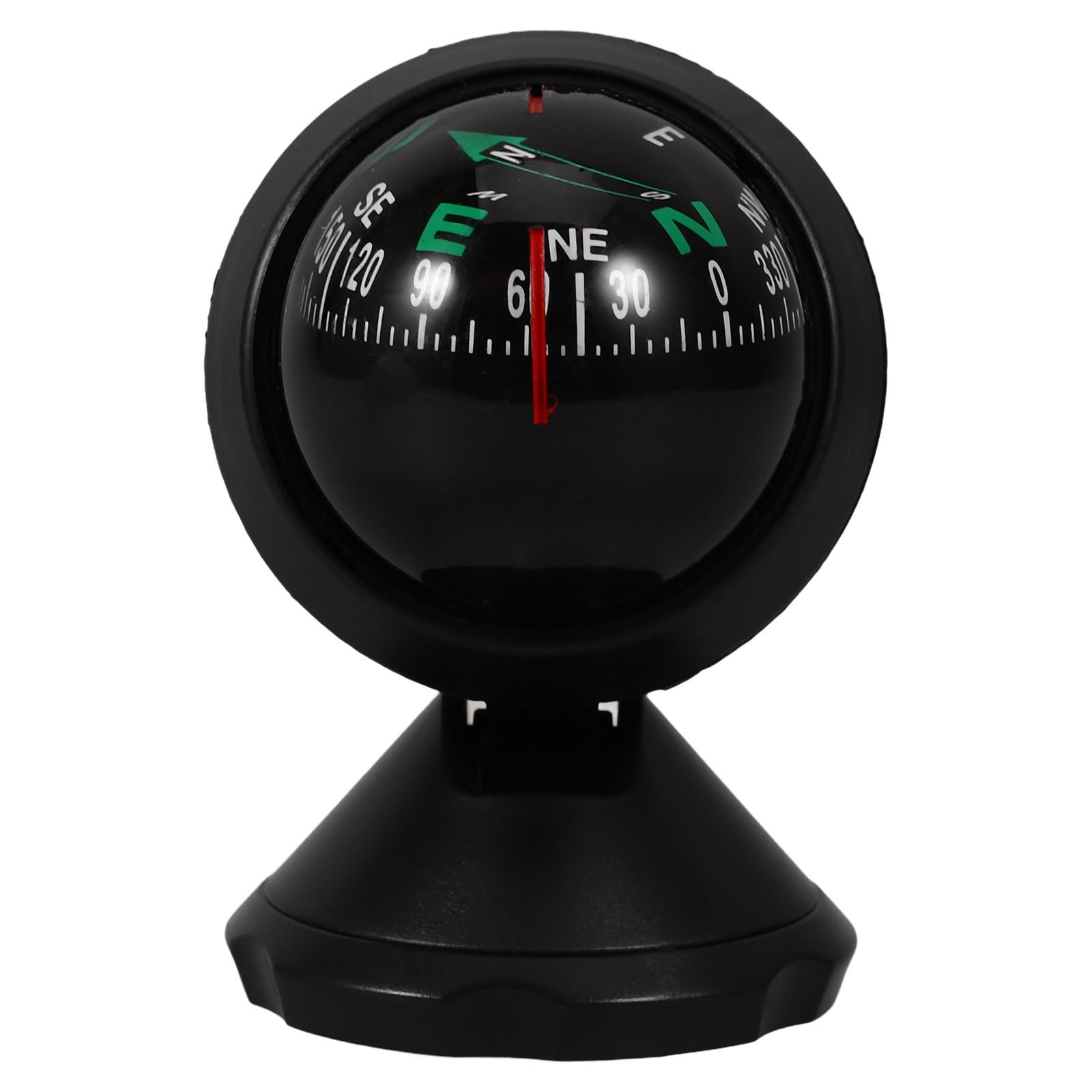 Homoyoyo adjustable car compass with stick-on base on the dash for quick orientation.