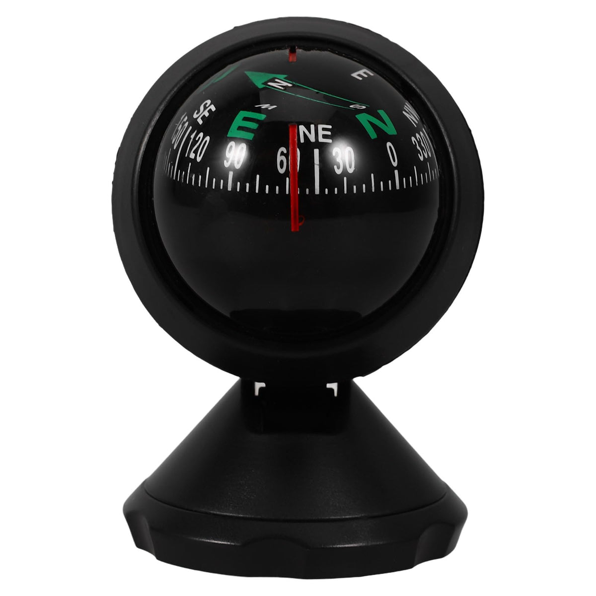 Homoyoyo adjustable car compass with stick-on base on the dash for quick orientation.