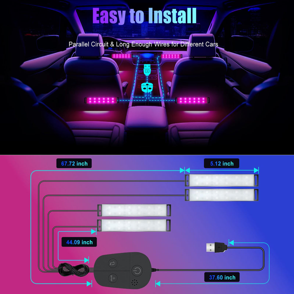 Honalia USB-powered dash lights are compatible with most 5V vehicle ports.