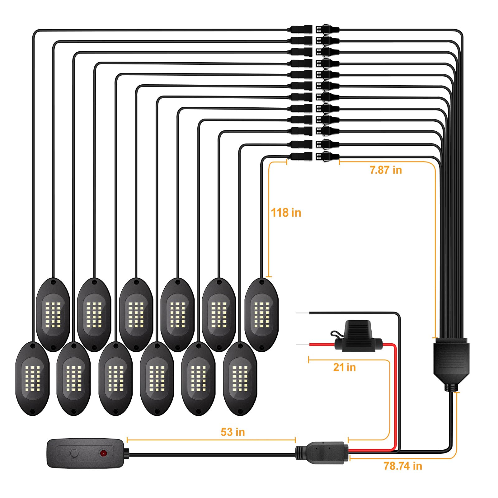 Honalia extension wire option for adding more rock lights