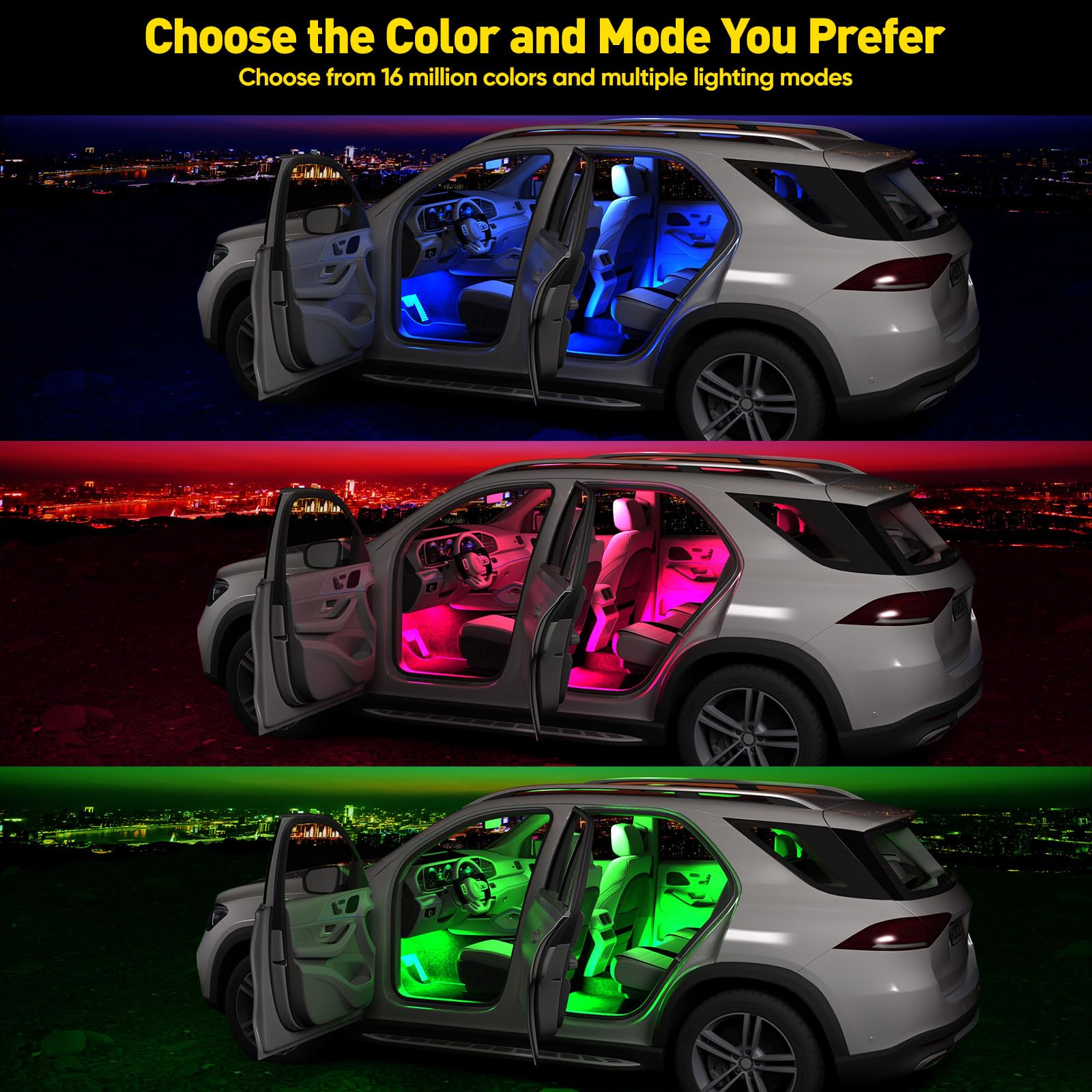 Honalia footwell lighting with 180-degree LEDs for even illumination