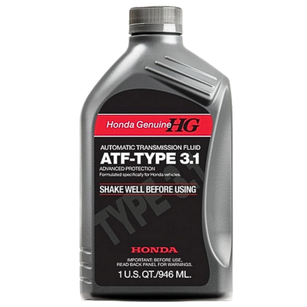 Honda ATF Type 3.1 bottle label; genuine OEM fluid for reliable shifting