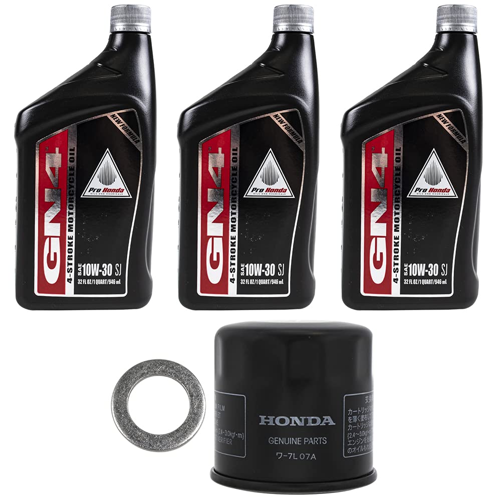 Honda GN4 oil change kit packaging for Shadow 750 maintenance.
