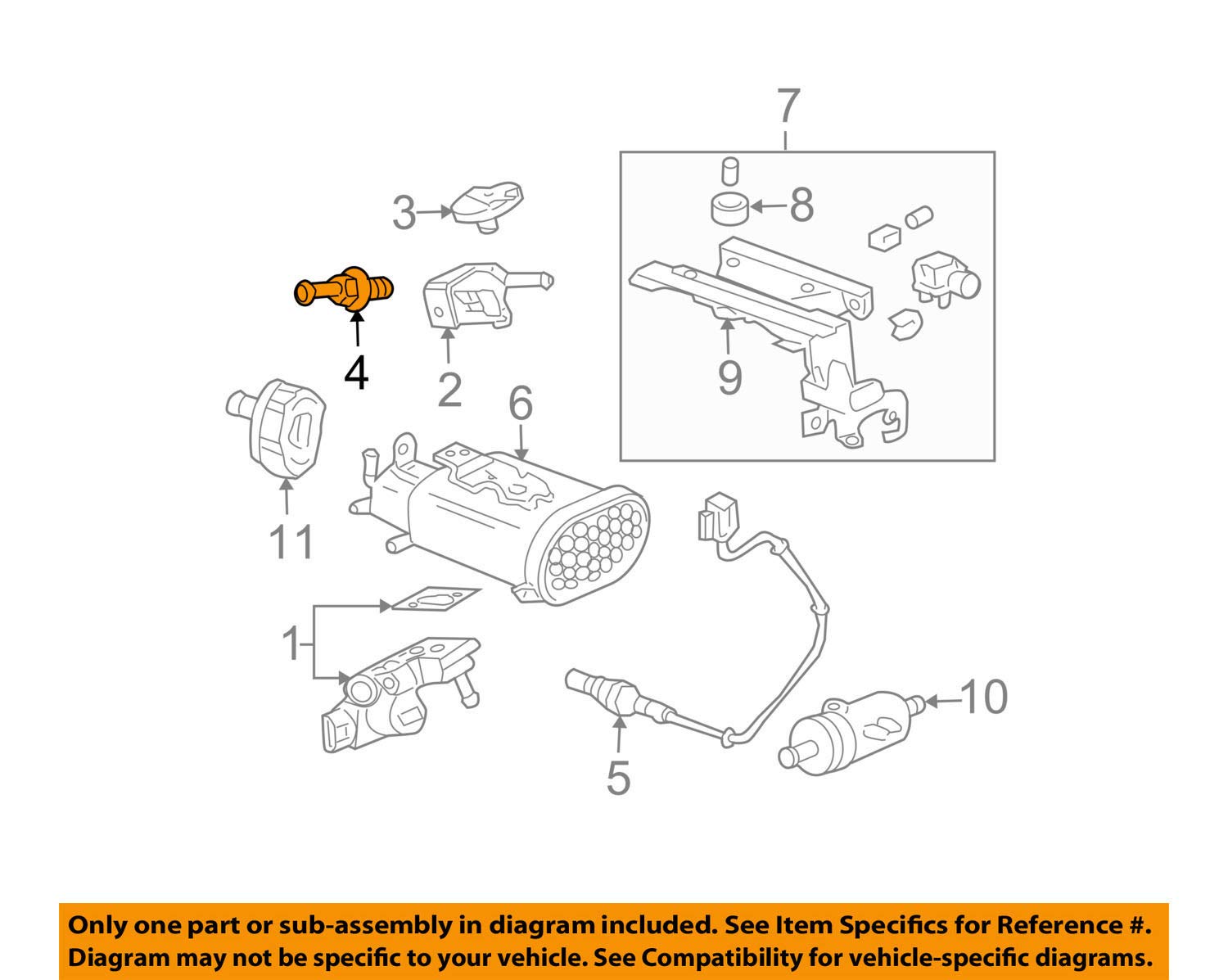Honda PCV valve assembly dimensions label helps verify correct mounting size