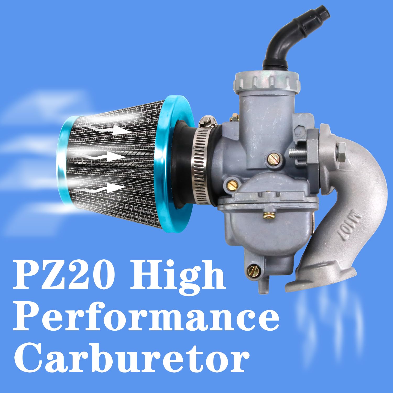 HOOAI PZ20 air filter clamp shown for secure attachment during installation.