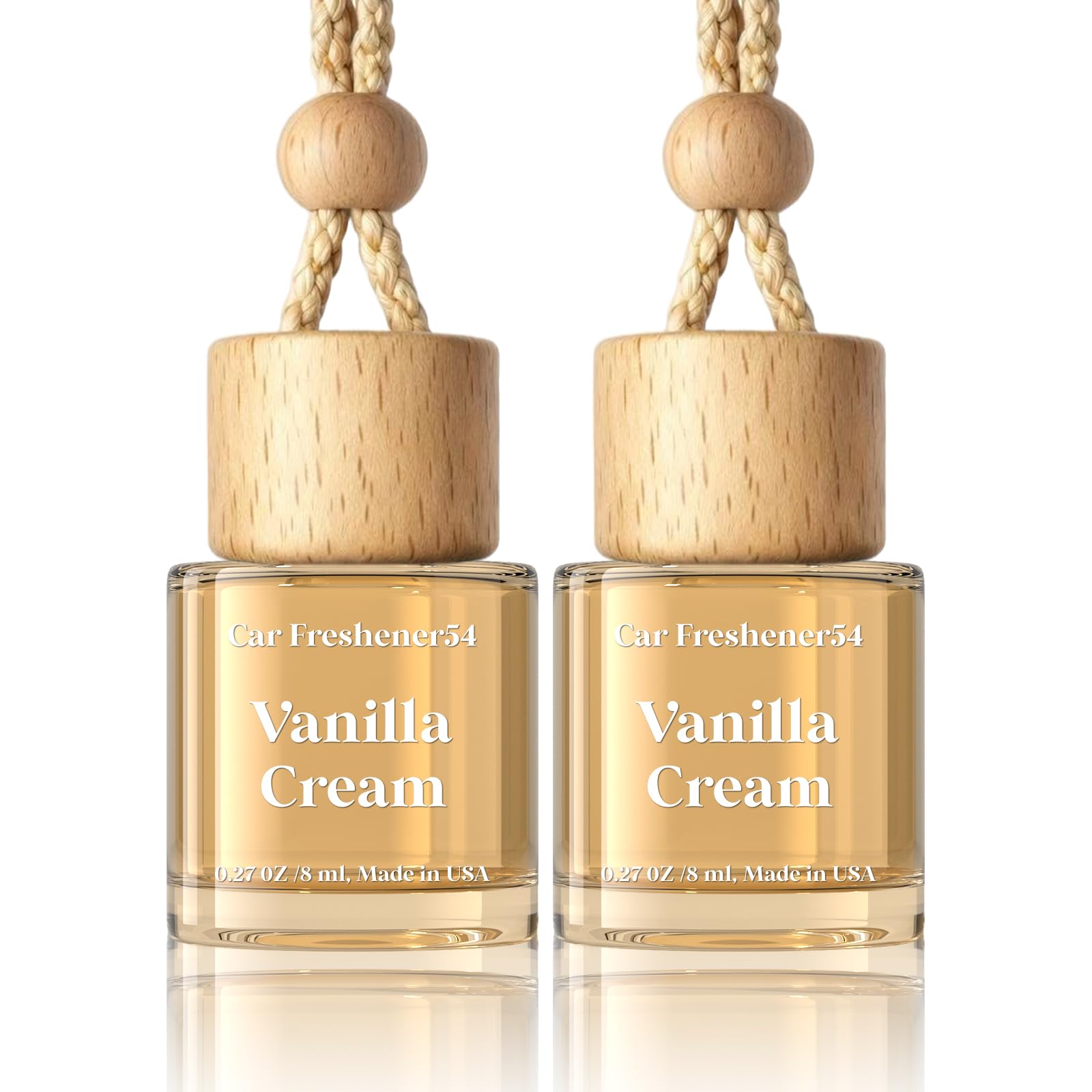 HoogaLife vanilla cream diffuser hanging in car to enhance cabin scent