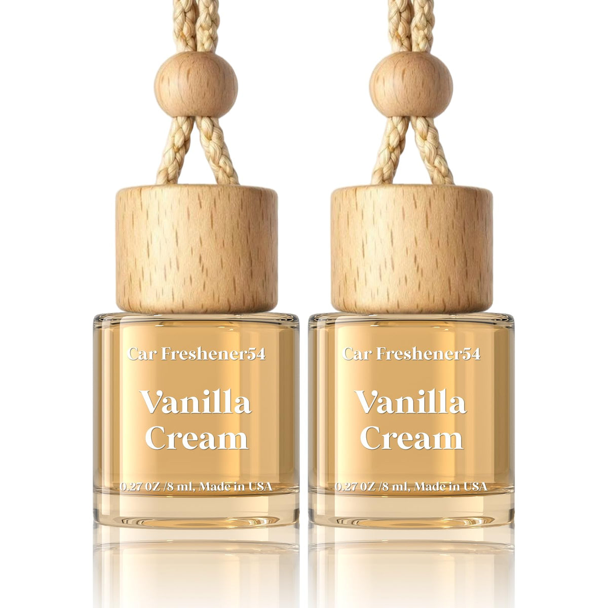 HoogaLife vanilla cream diffuser hanging in car to enhance cabin scent