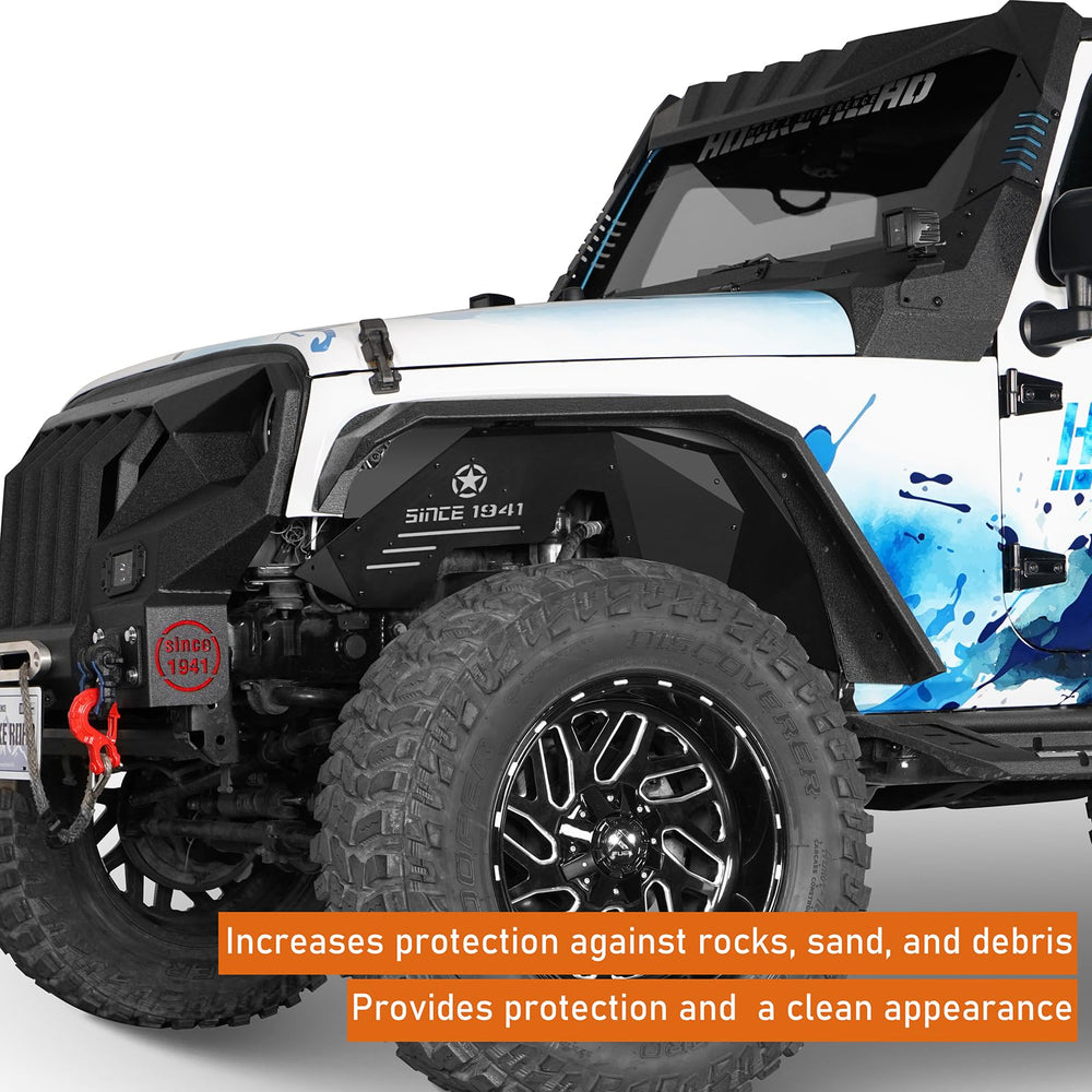 Hooke Road 14-gauge aluminum fender liner delivers strength with light weight.