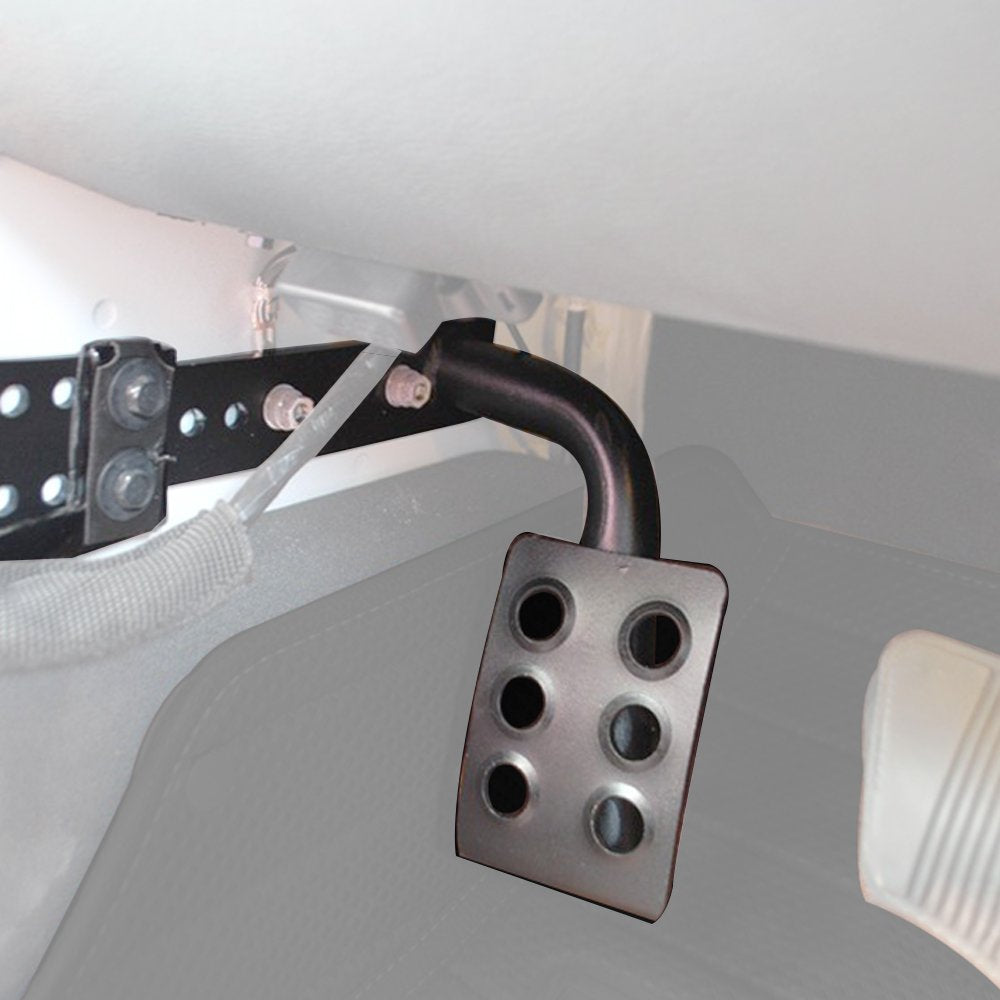 Hooke Road dead pedal with textured finish—durable non-slip surface.