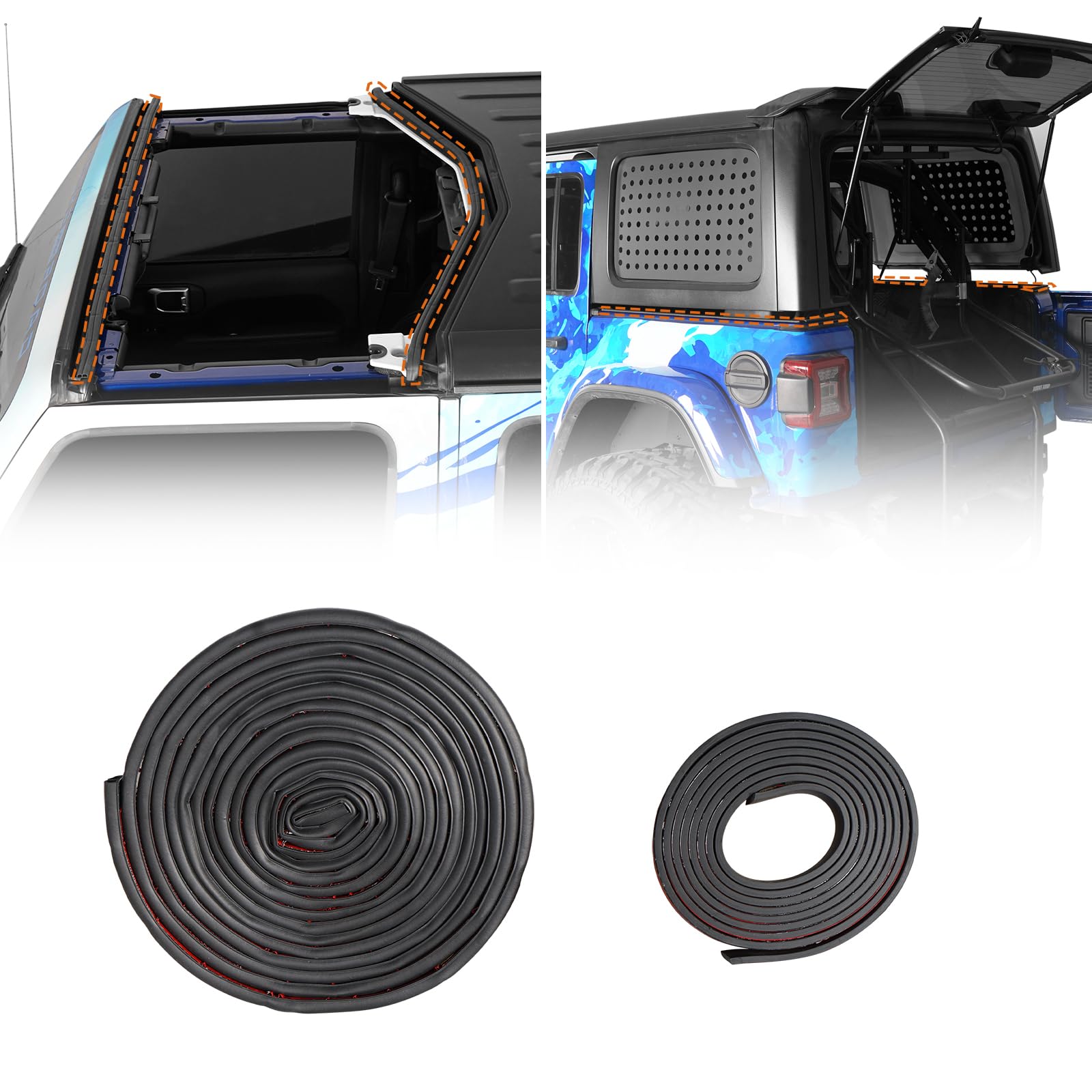 Hooke Road hardtop seal kit aligns with windshield frame to reduce wind noise