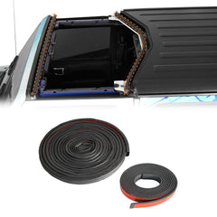 Hooke Road hardtop seal on windshield frame reduces wind noise.