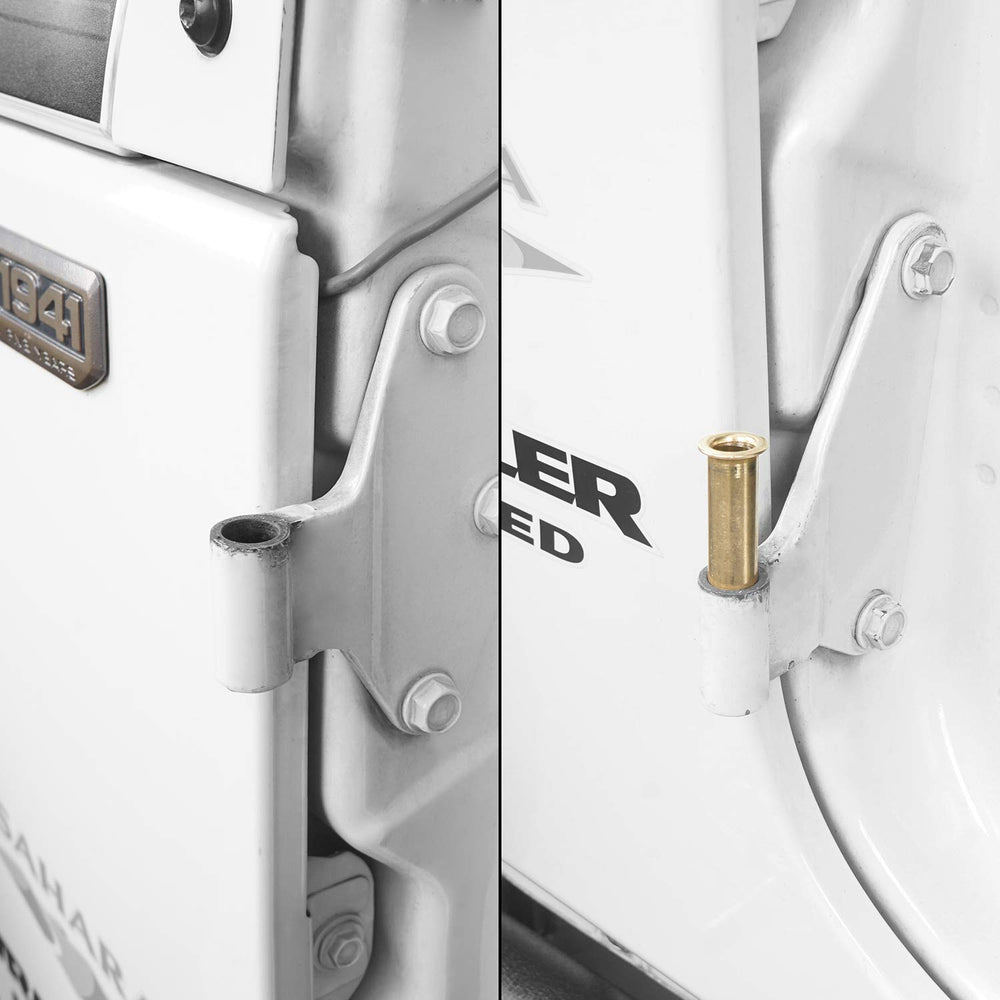 Hooke Road hinge liners close-up showing durable mixed-metal construction.