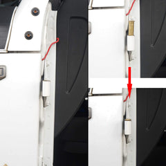 Hooke Road JK Wrangler assembly view with hinge liner placement.