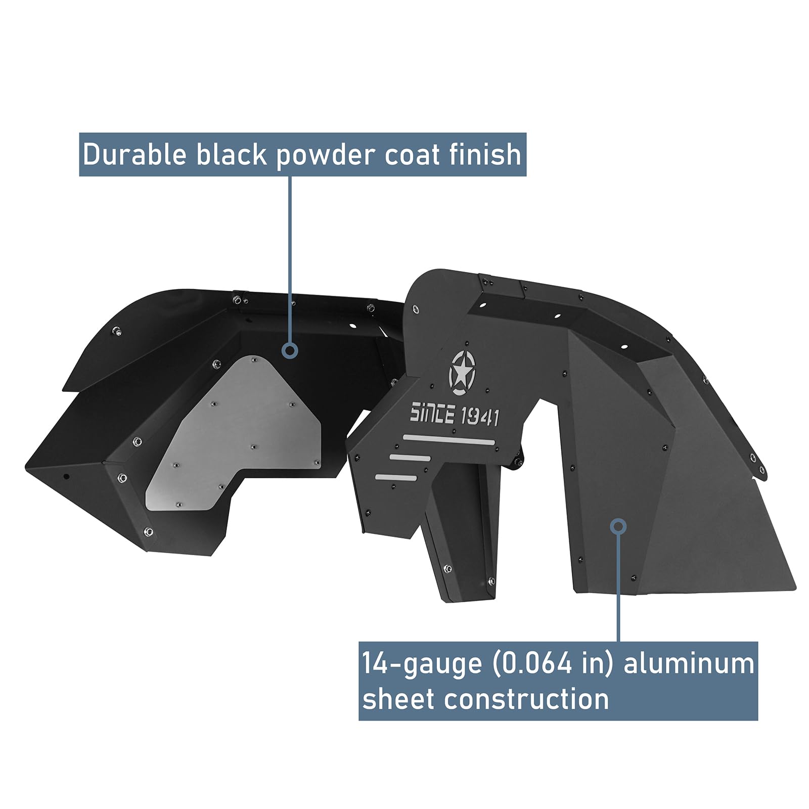 Hooke Road light grey plastic plate included for customization.