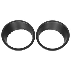Hooke Road matte black headlight bezels front view enhances Jeep Wrangler JK styling.