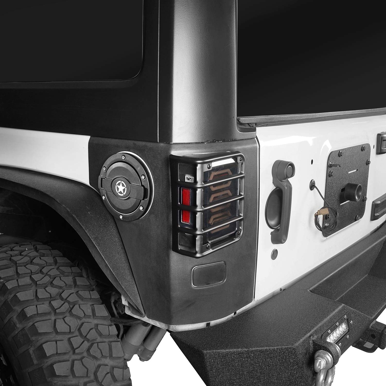 Rear taillight guard by Hooke Road enhances rugged style on Jeep Wrangler JK