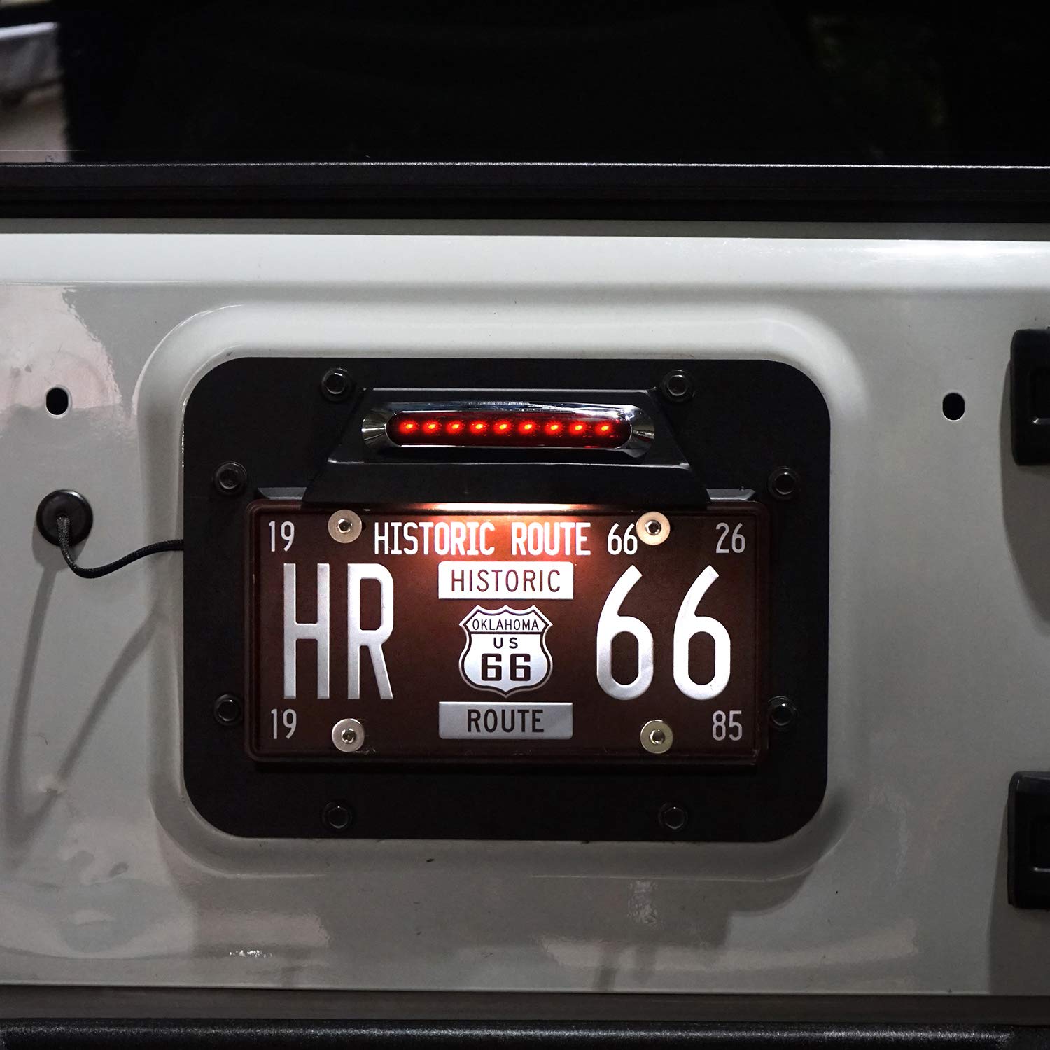 Hooke Road plate-illuminate-light provides bright license plate illumination for night driving.