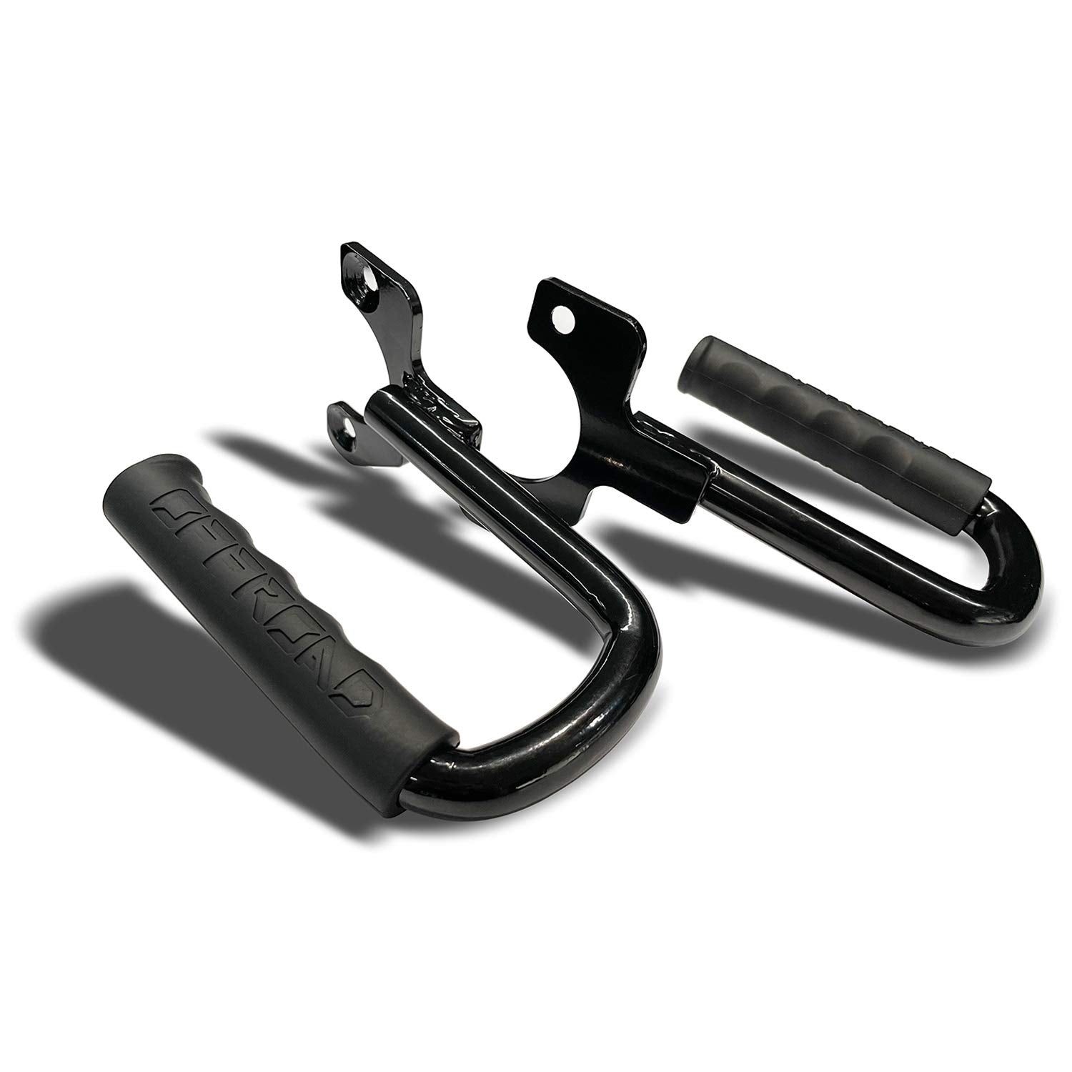Hooke Road TJ front grab handle in action during off-road entry.