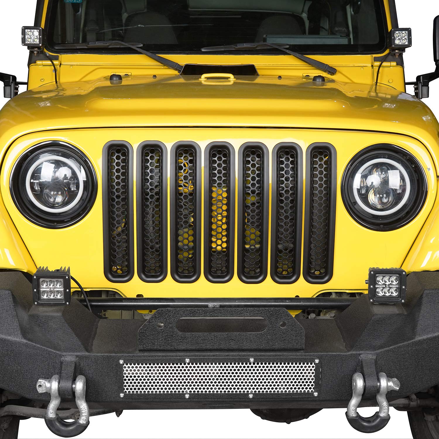 Hooke Road TJ grille inserts fit 1997-2006 Wrangler for an easy upgrade.