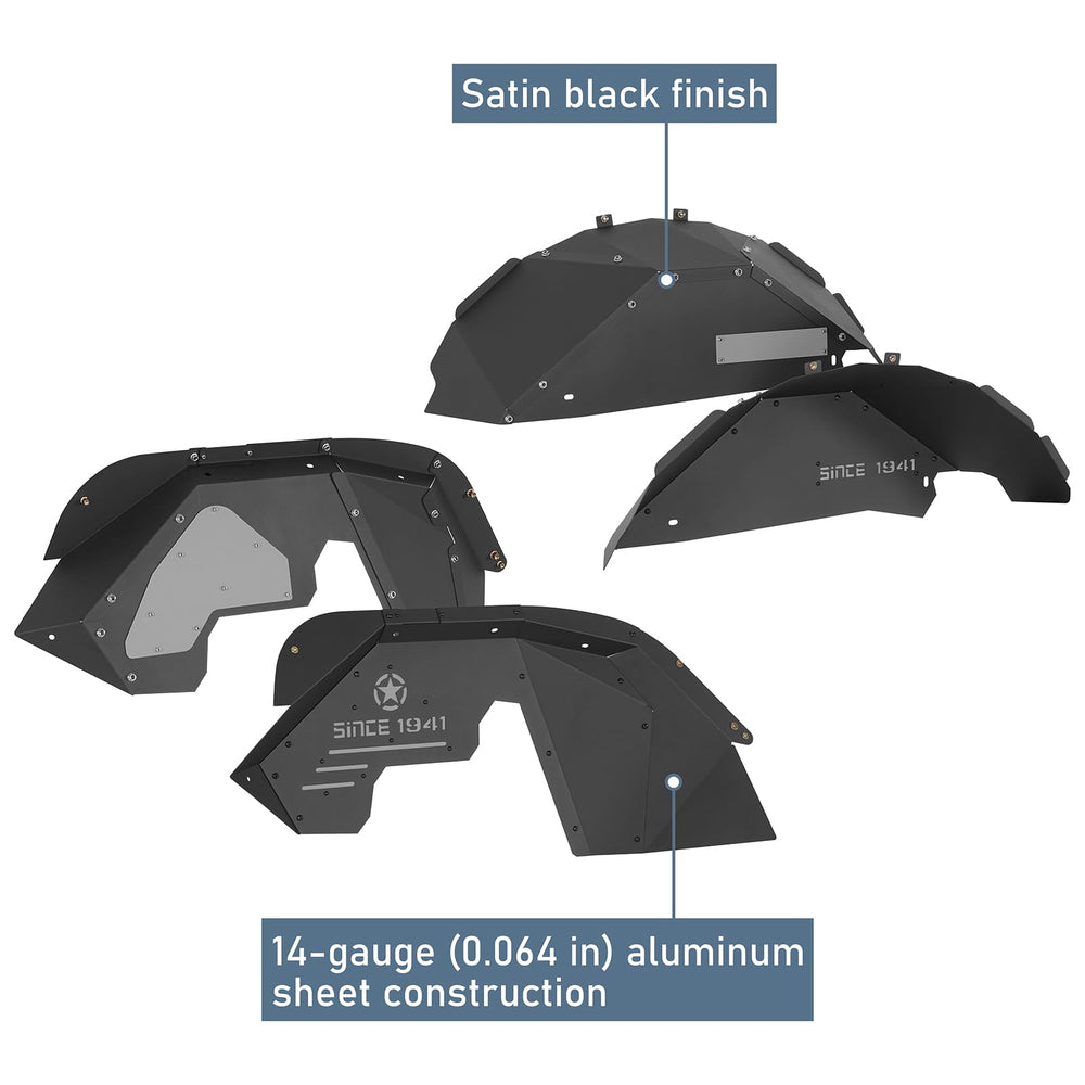 Hooke Road Wrangler JK liner with black powder coat finish for rugged appearance