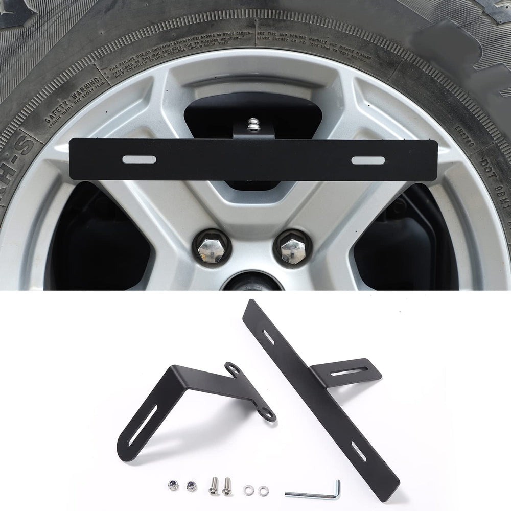 Hoolcar spare tire bracket rear view showing license plate relocation