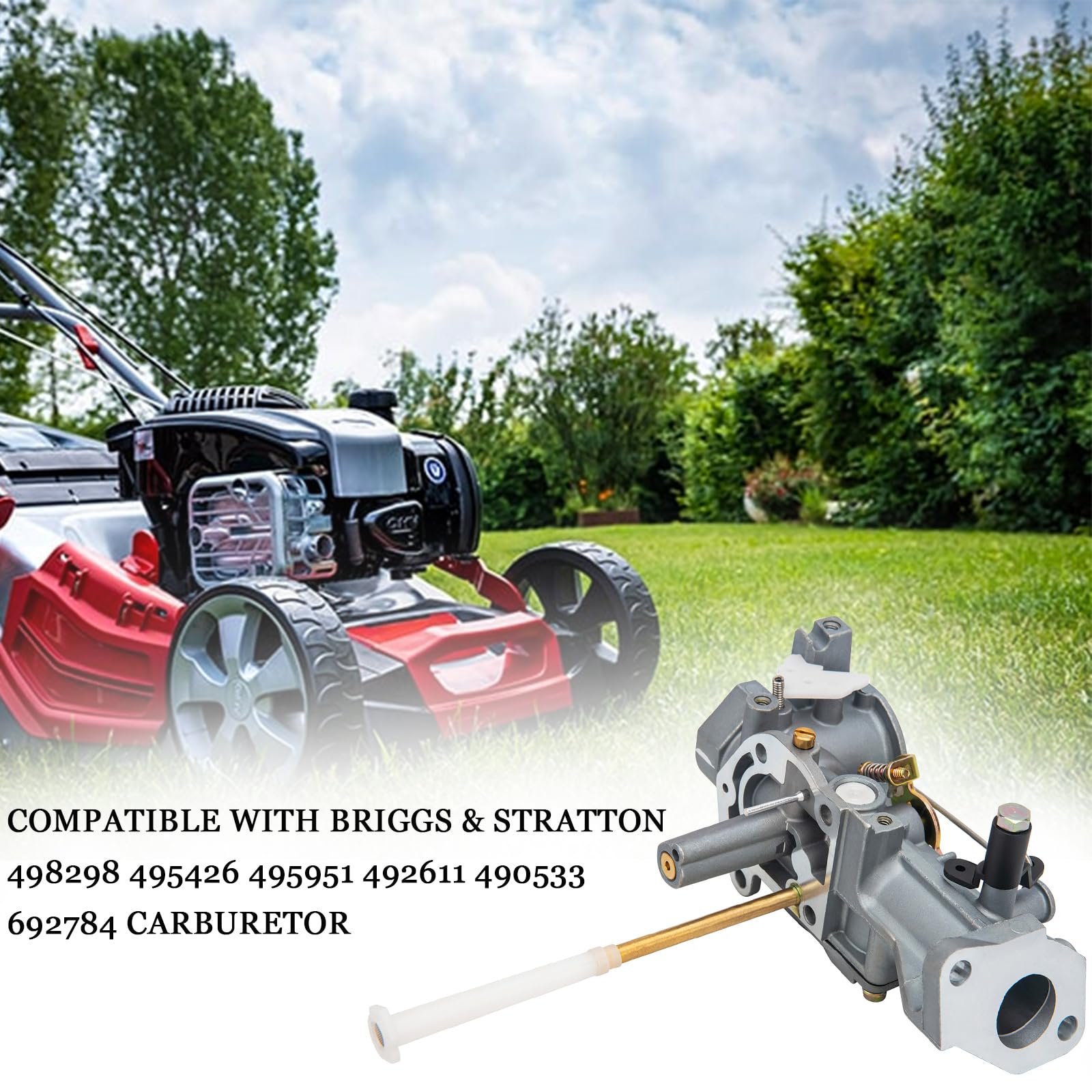 Briggs and Stratton compatibility ranges shown on kit label.