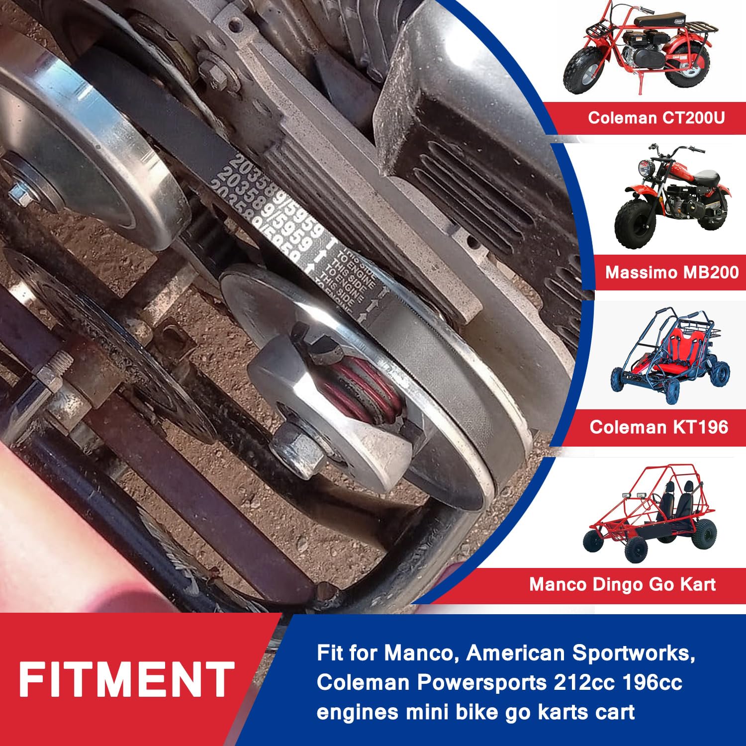 HOOUP 30 Series drive belt side view shows durable construction.