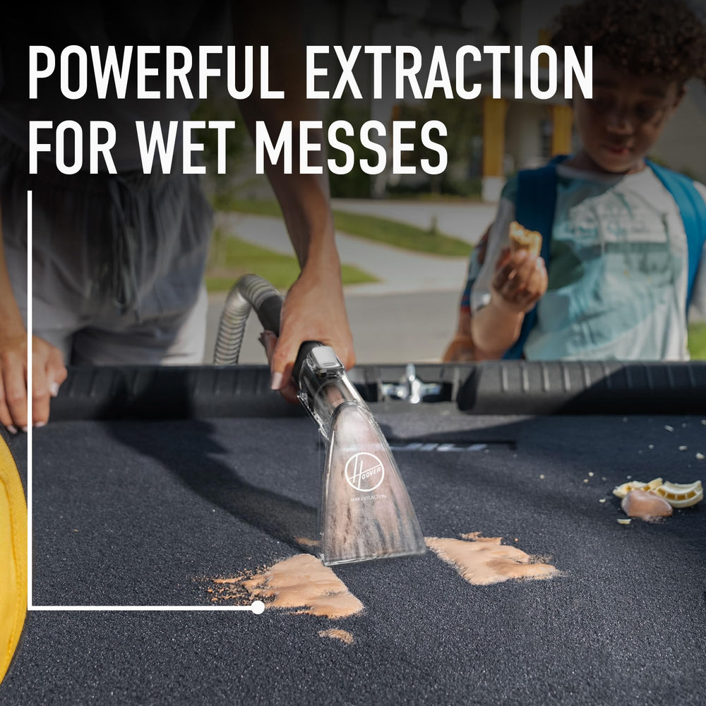 Hoover CleanSlate max extraction tool provides strong suction for carpets.