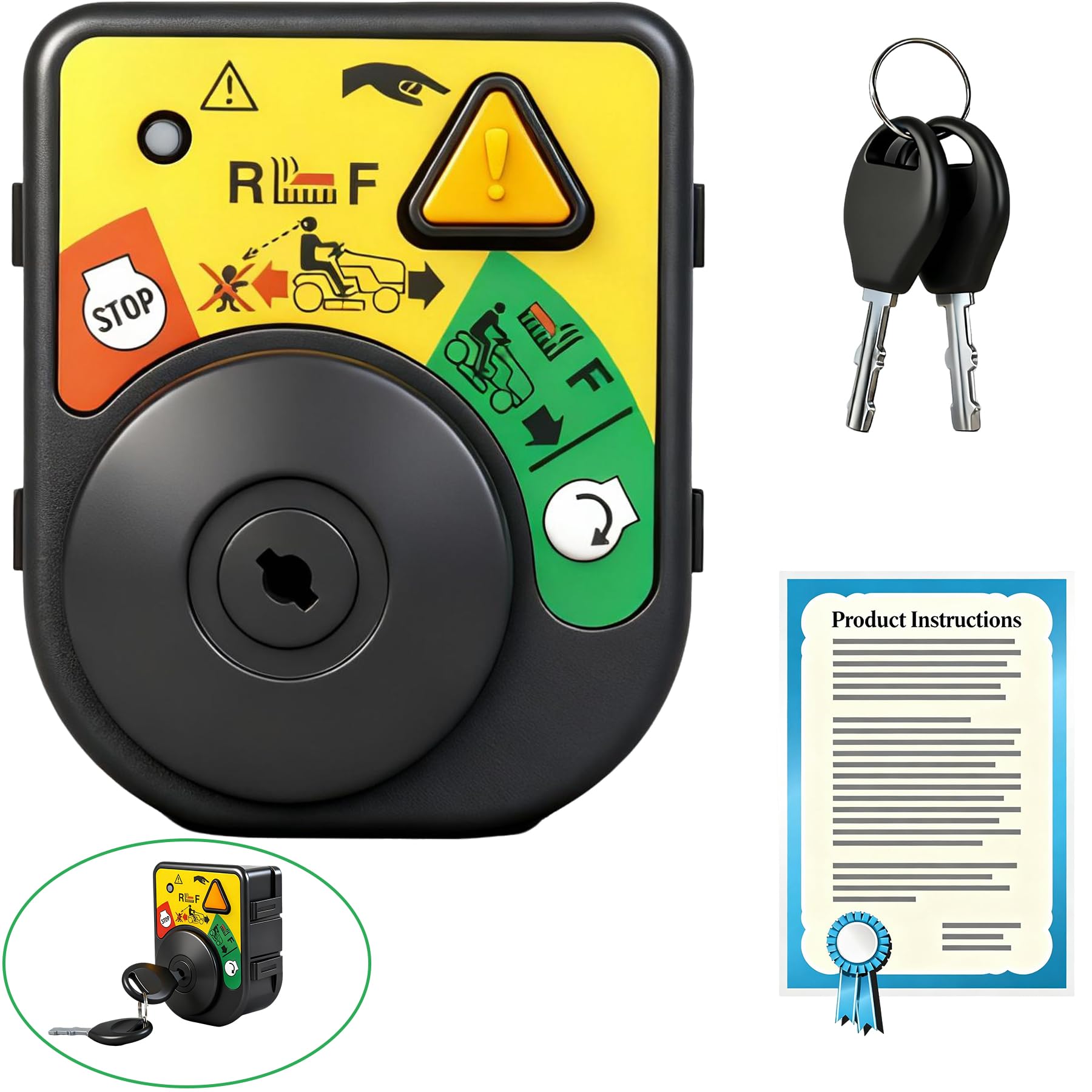 Hoozoocen ignition switch key-assembly shown for reliable replacement use