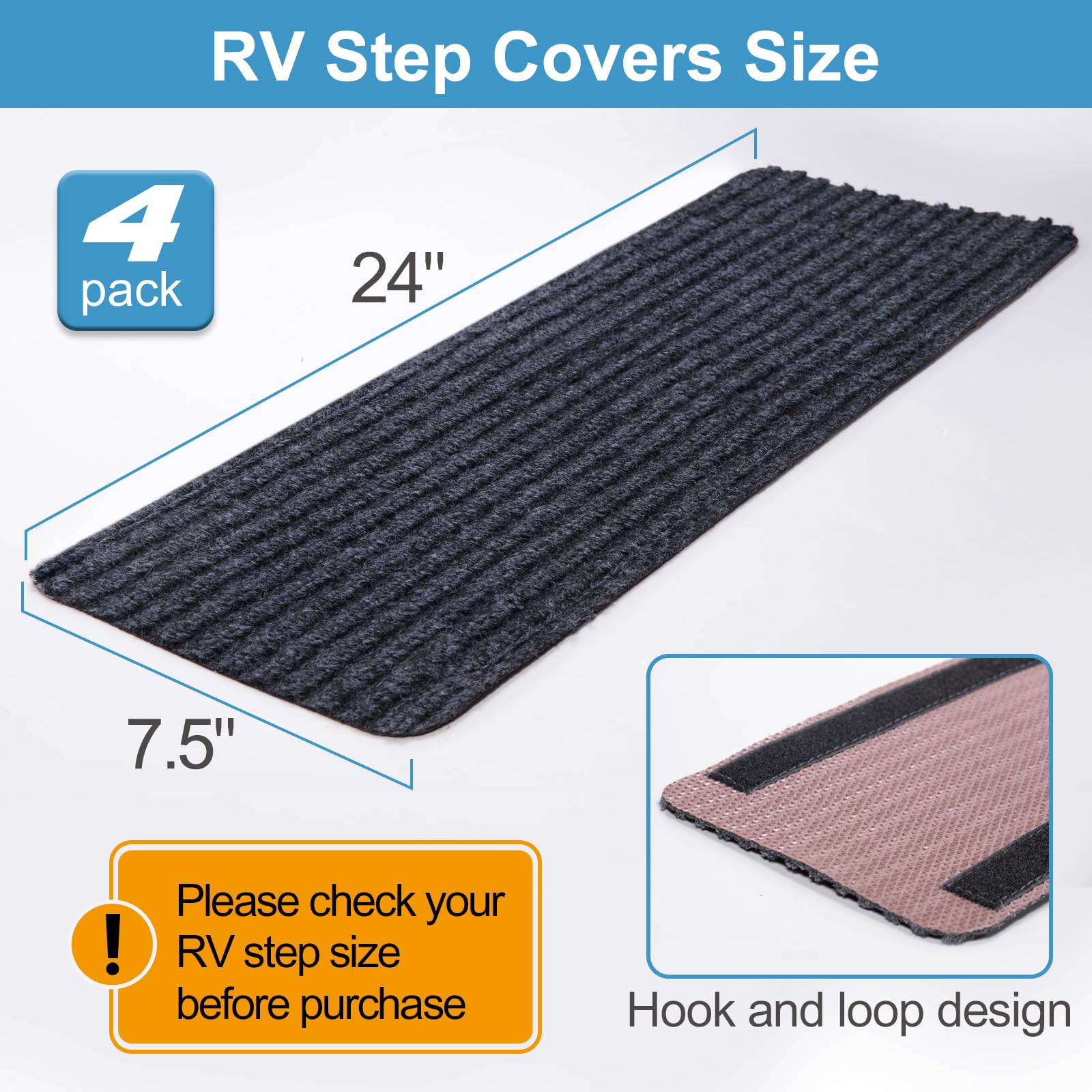 HOPEVIVA RV Step Covers with non-slip bottom for safer footing